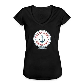 Helgoland Nordsee Norddeutschland Norddeutsch - Frauen Vintage T-Shirt - Schwarz - Vorne - Danielle (179cm)