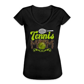 Cool Tennis Mom Tennisspieler Mama - Frauen Vintage T-Shirt - Schwarz - Vorne - Danielle (179cm)