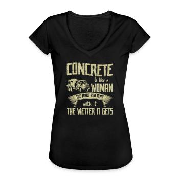 Betong är som en kvinna Betonbauer - Vintage-T-shirt dam - svart - Fram