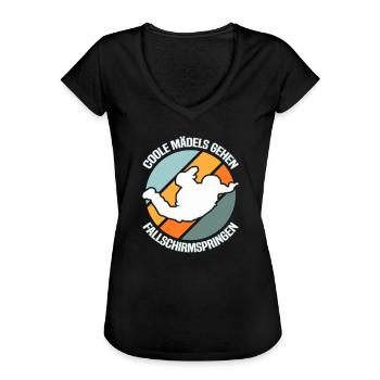 Fallschirmspringen Fallschirmspringer - Frauen Vintage T-Shirt - Schwarz - Vorne - Danielle (179cm)
