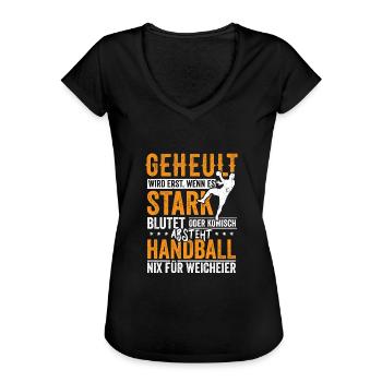 Handball nix für Weicheier - Frauen Vintage T-Shirt - Schwarz - Vorne - Danielle (179cm)