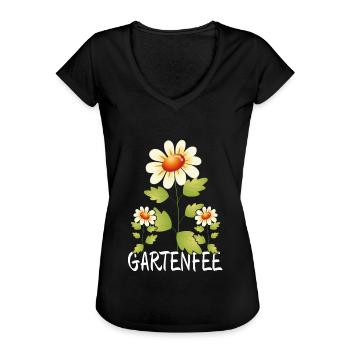 Gartenfee Garten Gärtnerin - Frauen Vintage T-Shirt - Schwarz - Vorne