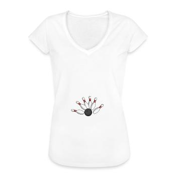 Der König will Kegeln lustiger Kegler Spruch - Frauen Vintage T-Shirt - Schwarz - Vorne - Danielle (179cm)