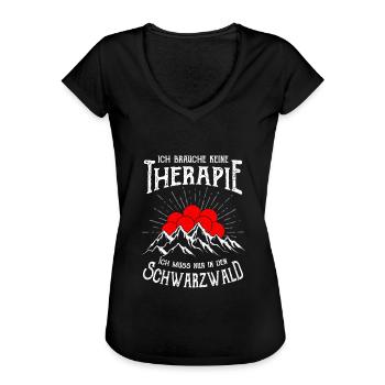 Wandern Schwarzwald Wanderer Berge - Frauen Vintage T-Shirt - Schwarz - Vorne - Danielle (179cm)
