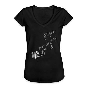 Pusteblume Löwenzahn - Frauen Vintage T-Shirt - Schwarz - Vorne - Danielle (179cm)