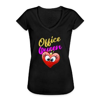 Office Queen Heart colles Design for the Office - Women's Vintage T-Shirt - black - Front - Danielle (179cm)