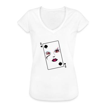 Poker Pik Dame Player Design - Women's Vintage T-Shirt - charcoal grey - Front - Danielle (179cm)