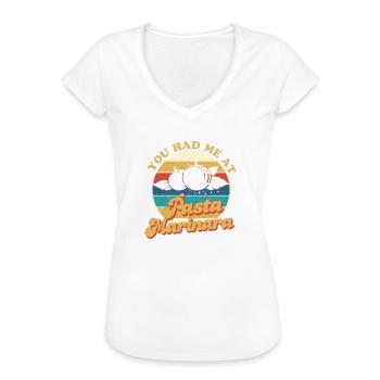 You Had Me At Vintage Vintage Retro Sauce Tomate - T-shirt vintage Femme - noir - Devant - Danielle (179cm)