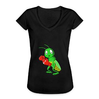 Sauterelle - T-shirt vintage Femme - noir - Devant - Danielle (179cm)