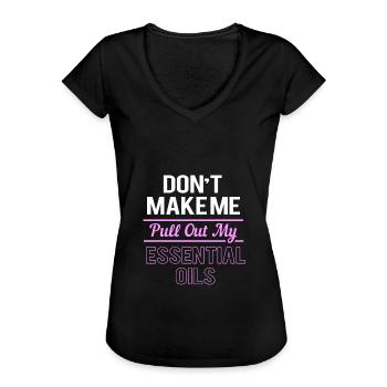 Ätherisches Öl - Frauen Vintage T-Shirt - Schwarz - Vorne - Danielle (179cm)