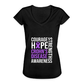 Maladie de Crohn - T-shirt vintage Femme - noir - Devant - Danielle (179cm)