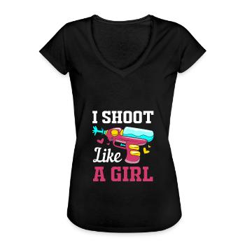Water pistol - Women's Vintage T-Shirt - black - Front - Danielle (179cm)