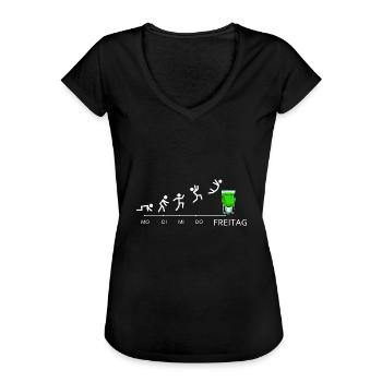 Pfeffi Evolution Pfefferminz Likör Saufen JGA - Frauen Vintage T-Shirt - Schwarz - Vorne