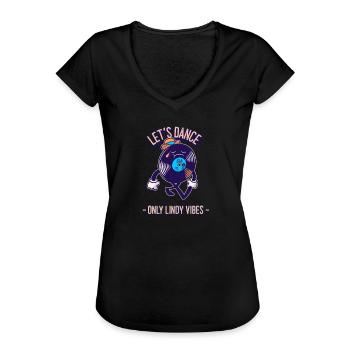 Lindy Hop Swing Dance Only Lindy Vibes - T-shirt vintage Femme - noir - Devant - Danielle (179cm)