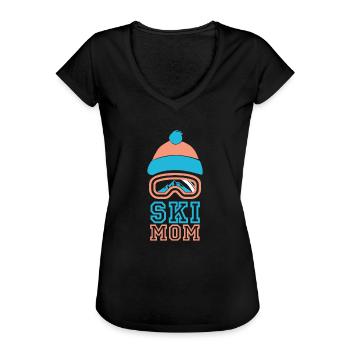 Skifahren Skifahren Skifahren Skifahren Skifahren - Frauen Vintage T-Shirt - Schwarz - Vorne