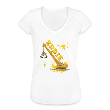 Eddie pelle pelle grue - T-shirt vintage Femme - noir - Devant - Danielle (179cm)