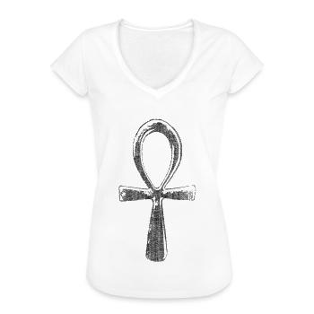 ankh bdsm kreuz christlich - Frauen Vintage T-Shirt - Schwarz - Vorne - Danielle (179cm)