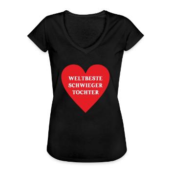 Beste Schwiegertochter Geburtstag Schwiegertöchter - Frauen Vintage T-Shirt - Schwarz - Vorne - Danielle (179cm)