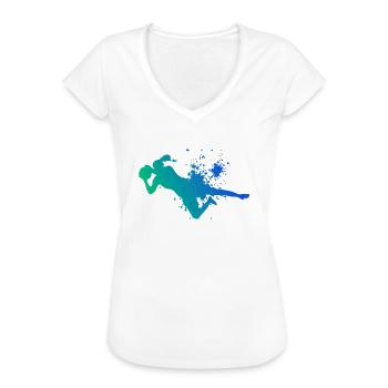 Herren Fußball Fußballer Torwart Fussball - Frauen Vintage T-Shirt - Schwarz - Vorne - Danielle (179cm)