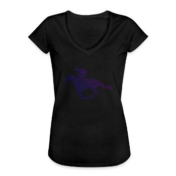 Cavalier de dressage masculin équitation - T-shirt vintage Femme - noir - Devant - Danielle (179cm)