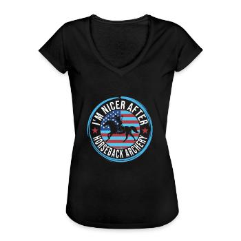 Horseback Archery - Frauen Vintage T-Shirt - Schwarz - Vorne - Danielle (179cm)