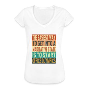 Office - Women's Vintage T-Shirt - charcoal grey - Front - Danielle (179cm)