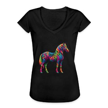 Hippie Festival - Frauen Vintage T-Shirt - Schwarz - Vorne - Danielle (179cm)