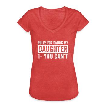 Regeln für die Verabredung mit meiner Tochter - Frauen Vintage T-Shirt - Rot meliert - Vorne - Danielle (179cm)