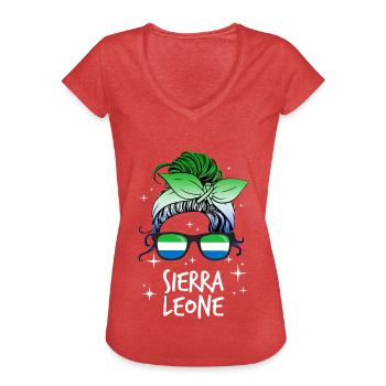 Sierra Leone - Women's Vintage T-Shirt - heather red - Front - Danielle (179cm)