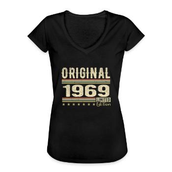 Original 1969 - Retro 1969 Geburtstagsgeschenk - Frauen Vintage T-Shirt - Schwarz - Vorne