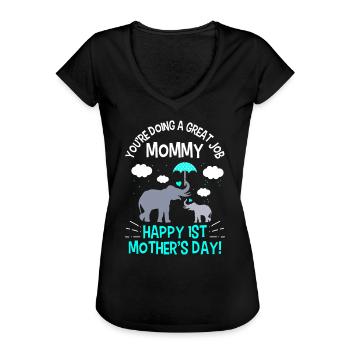 Erster Muttertag Du machst einen tollen Job Mama - Frauen Vintage T-Shirt - Schwarz - Vorne - Danielle (179cm)