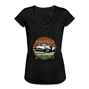 25ème Anniversaire - Classique - Millésime depuis 01/2000 - T-shirt vintage Femme - noir - Devant - Danielle (179cm)