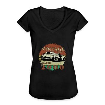 25ème Anniversaire - Classique - Millésime depuis 03/2000 - T-shirt vintage Femme - noir - Devant - Danielle (179cm)