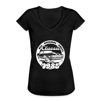 40. Geburtstag - Klassiker Musclecar 07/1985 - Frauen Vintage T-Shirt - Schwarz - Vorne
