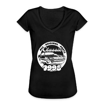 30. Geburtstag - Klassiker Musclecar 09/1995 - Frauen Vintage T-Shirt - Schwarz - Vorne - Danielle (179cm)