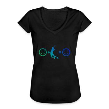 Damen Herren Badmintonspieler Squash Badminton - Frauen Vintage T-Shirt - Schwarz - Vorne - Danielle (179cm)