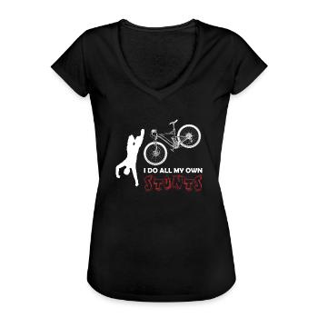 I do all my own stunts bike bike gift - Women's Vintage T-Shirt - black - Front - Danielle (179cm)
