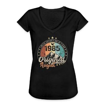 August 1985 Geburtstagsgeschenk August 1985 Jahrgang - Frauen Vintage T-Shirt - Schwarz - Vorne