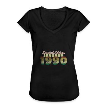 35e anniversaire Édition limitée (SCR) 01/1990 - T-shirt vintage Femme - noir - Devant - Danielle (179cm)