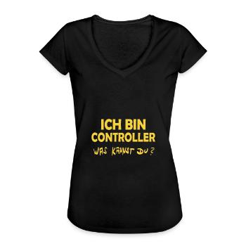 Profession Controller - Women's Vintage T-Shirt - black - Front - Danielle (179cm)