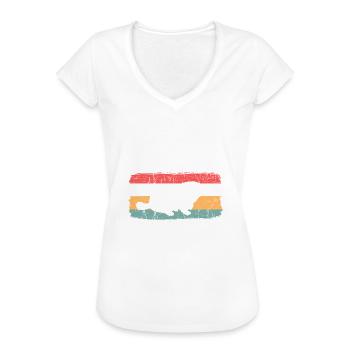 Retro Murmeltier Flagge Maus Nagetier Hamster - Frauen Vintage T-Shirt - Schwarz - Vorne - Danielle (179cm)