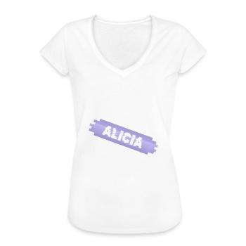 Mutter Alicia - Frauen Vintage T-Shirt - Schwarz - Vorne - Danielle (179cm)