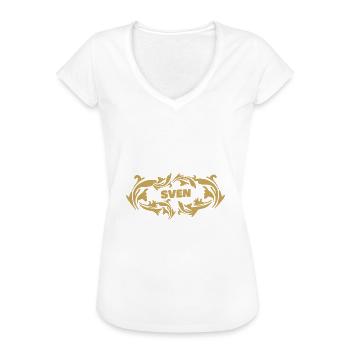 Sven - Frauen Vintage T-Shirt - Schwarz - Vorne - Danielle (179cm)