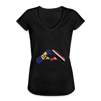 Trinidad and Tobago flag - Women's Vintage T-Shirt - black - Front - Danielle (179cm)