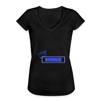Schwester Bonnie - Frauen Vintage T-Shirt - Schwarz - Vorne - Danielle (179cm)