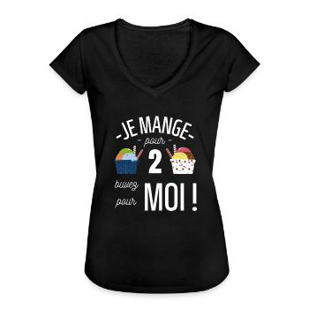 Grossesse humour drôle annonce grossesse famille - T-shirt vintage Femme - noir - Devant - Danielle (179cm)