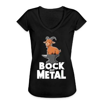 Bock auf Metal - Frauen Vintage T-Shirt - Schwarz - Vorne - Danielle (179cm)