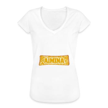 Almina en mariage - T-shirt vintage Femme - noir - Devant - Danielle (179cm)