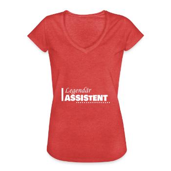 Assistante Métier - T-shirt vintage Femme - rouge chiné - Devant - Danielle (179cm)