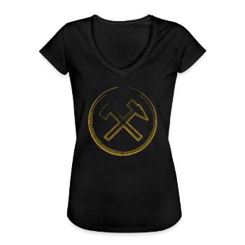 Ruhrpott Schlägel und Eisen Ruhrgebiet - Frauen Vintage T-Shirt - Schwarz - Vorne - Danielle (179cm)